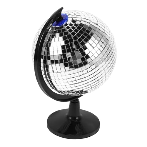 TOYANDONA reflektierender Ball kleine Discokugel süßes Mauspad Spiegelkugel Licht und Motor Disco-Spiegelkugeln hängen Coole Büro-Gadgets für den Schreibtisch Raumdekor Plastik Silver von TOYANDONA