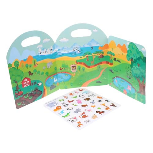 TOYANDONA ruhiges kinderbuch stickerheft stickerbücher für Gehirnentwickelndes Stickerbuch Kognitionsbuchspielzeug beschäftigtes Buch Gelee-Aufkleber von TOYANDONA