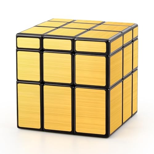TOYESS Mirror Cube Gold, Zauberwürfel Mirror Speed Cube 3x3 Puzzle Würfel Spielzeug Schwarz von TOYESS