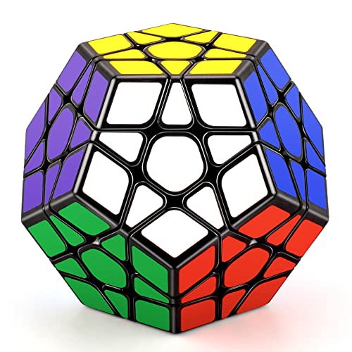 TOYESS Zauberwürfel Megaminx Cube 3x3 Megamix Dodekaeder SpeedCube 3x3 Puzzle Magischer Würfel Spielzeug Kinder & Erwachsene, Schwarz von TOYESS