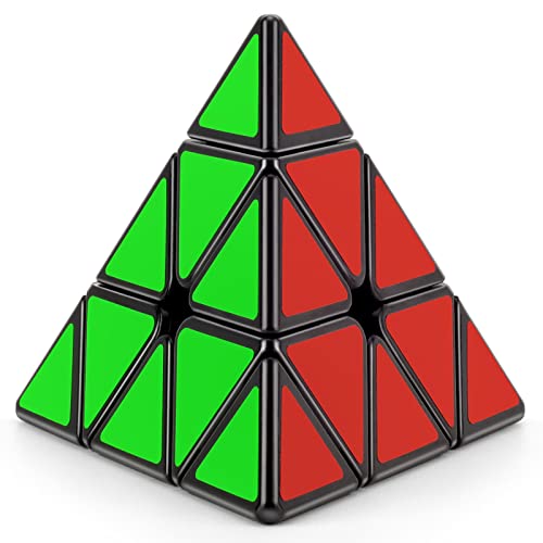 Zauberwürfel Pyraminx 3x3,TOYESS Pyramide Speedcube 3x3 Puzzle Magischer Würfel Spielzeug Kinder & Erwachsene, Schwarz von TOYESS