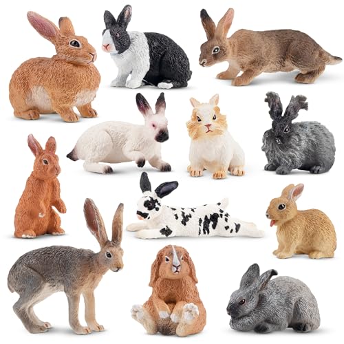 TOYMANY 12 Stück Ostern Hase Tiere Figuren Kaninchen Figuren - Bauernhof Tiere Hasen Modell Spielzeug Weihnachten Geburtstag Dekorationen Geschenk Kuchen Topper Party Gefallen für Kinder Kleinkinder TOYMANY 12 Stück Ostern Hase Tiere Figuren Kaninchen Figuren - Bauernhof Tiere Hasen Modell Spielzeug Weihnachten Geburtstag Dekorationen Geschenk Kuchen Topper Party Gefallen für Kinder Kleinkinder von TOYMANY