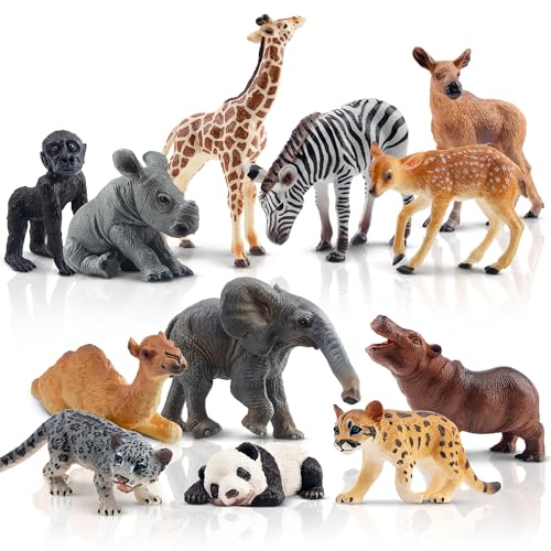TOYMANY 12 Stück Wald Tiere-Figuren Set Wild Spielfiguren Dschungel Spielzeug Dschungeltiere Baby Figur Plastiktiere Zoo, Osterei, Kuchendeckel Weihnachtsgeburtstagsgeschenk für Kinder TOYMANY 12 Stück Wald Tiere-Figuren Set Wild Spielfiguren Dschungel Spielzeug Dschungeltiere Baby Figur Plastiktiere Zoo, Osterei, Kuchendeckel Weihnachtsgeburtstagsgeschenk für Kinder von TOYMANY