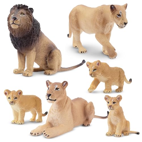 TOYMANY 6 Stück Löwe Tiere-Figuren mit Löwenbabys,Realistische Löwen Spielzeug Plastiktiere Zoo Wald Tierfiguren Dschungeltierfiguren, Lernspielzeug-Kuchenaufsatz, zum Spielen oder als Deko für Kinder TOYMANY 6 Stück Löwe Tiere-Figuren mit Löwenbabys,Realistische Löwen Spielzeug Plastiktiere Zoo Wald Tierfiguren Dschungeltierfiguren, Lernspielzeug-Kuchenaufsatz, zum Spielen oder als Deko für Kinder von TOYMANY