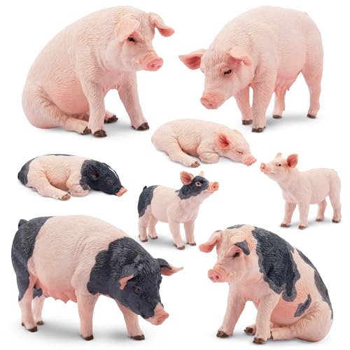 TOYMANY 8 Stück Schwein Tiere-Figuren Set, Plastikschwein Figuren Bauernhof Tiere Spielzeug, Kuchen Topper Bildung Geburtstag Weihnachtsspielzeug Geschenk für Kinder Kleinkinder TOYMANY 8 Stück Schwein Tiere-Figuren Set, Plastikschwein Figuren Bauernhof Tiere Spielzeug, Kuchen Topper Bildung Geburtstag Weihnachtsspielzeug Geschenk für Kinder Kleinkinder von TOYMANY