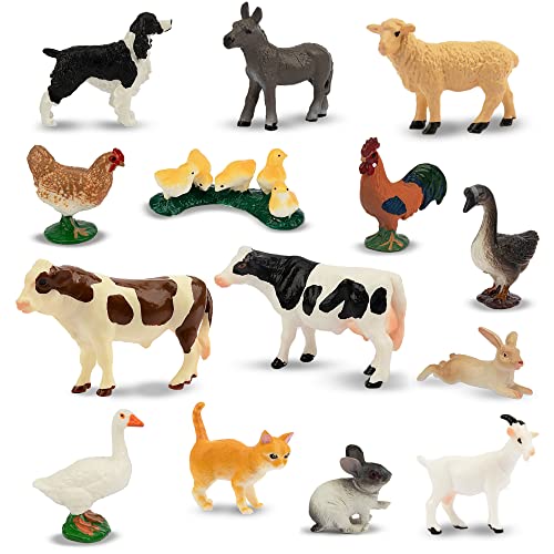 TOYMANY 14 Stück Sehr Klein Bauernhof Tierfiguren,Kunststoff Scheunentiere Spielset, Miniatur Kuchen Topper Ornamente für Ostereierfüller, Tiere Thema Geburtstag Party für Kinder TOYMANY 14 Stück Sehr Klein Bauernhof Tierfiguren,Kunststoff Scheunentiere Spielset, Miniatur Kuchen Topper Ornamente für Ostereierfüller, Tiere Thema Geburtstag Party für Kinder von TOYMANY
