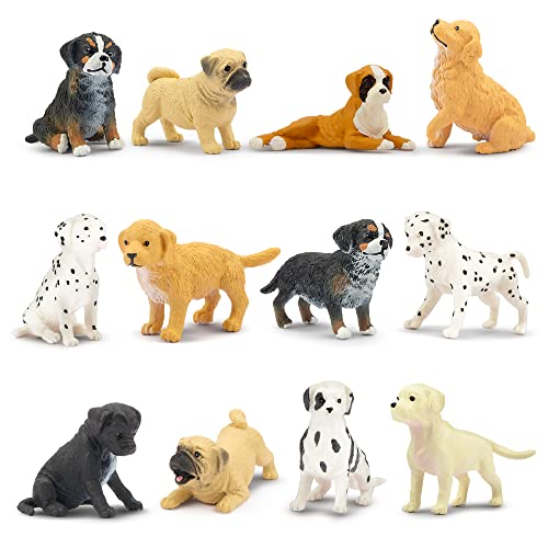 TOYMANY 12 Stück Mini Hund Tierfiguren, Realistische Hundefiguren Spielzeugset, Kunststoff-Mini-Welpenfiguren, Weihnachten, Hündchen Kuchen Cupcake Topper, Osterei, Geburtstagsgeschenk für Kinder TOYMANY 12 Stück Mini Hund Tierfiguren, Realistische Hundefiguren Spielzeugset, Kunststoff-Mini-Welpenfiguren, Weihnachten, Hündchen Kuchen Cupcake Topper, Osterei, Geburtstagsgeschenk für Kinder von TOYMANY