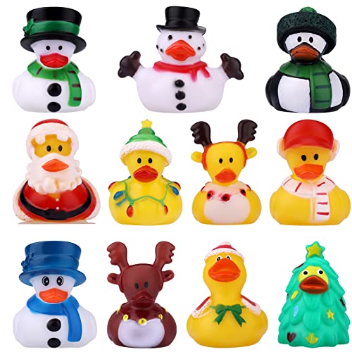 11 Stück Weihnacht Gummienten, Weihnachtsdekorationen Gummi Badeenten für Weihnachtsfeiern Partyzubehör Geschenke 11 Stück Weihnacht Gummienten, Weihnachtsdekorationen Gummi Badeenten für Weihnachtsfeiern Partyzubehör Geschenke von TOYMIS