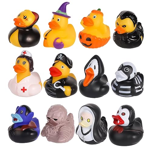 12 Stück Halloween Gummienten, 5 cm Verschiedene Halloween Themen Gummienten Kürbis Vampir Lustige Badeente Spielzeug Dekoration für Halloween-Partygeschenke 12 Stück Halloween Gummienten, 5 cm Verschiedene Halloween Themen Gummienten Kürbis Vampir Lustige Badeente Spielzeug Dekoration für Halloween-Partygeschenke von TOYMIS