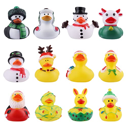 12 Stück Weihnacht Gummienten, Weihnachtsdekorationen Gummi Badeenten für Weihnachtsfeiern Partyzubehör Geschenke 12 Stück Weihnacht Gummienten, Weihnachtsdekorationen Gummi Badeenten für Weihnachtsfeiern Partyzubehör Geschenke von TOYMIS
