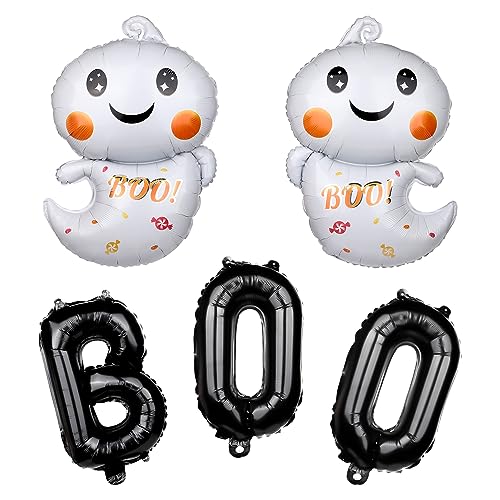3 Stück Boo-Geister-Luftballons, Folien Halloween Luftballons Schwarze Boo Luftballons Niedliche Weiße Geister Luftballons Halloween Deko Ballon für Halloween-Geburtstagsparty-Zubehör 3 Stück Boo-Geister-Luftballons, Folien Halloween Luftballons Schwarze Boo Luftballons Niedliche Weiße Geister Luftballons Halloween Deko Ballon für Halloween-Geburtstagsparty-Zubehör von TOYMIS