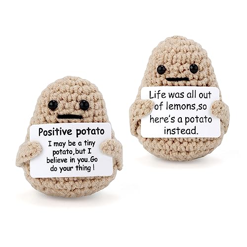 TOYMIS 2st Mini Lustige Positive Life Potato, 7,6cm Interessante Lustige Positive Kartoffel Süß Kreative Niedliche Wolle Lebenskartoffel für Geburtstagsgeschenke Party Dekoration Ermutigung von TOYMIS