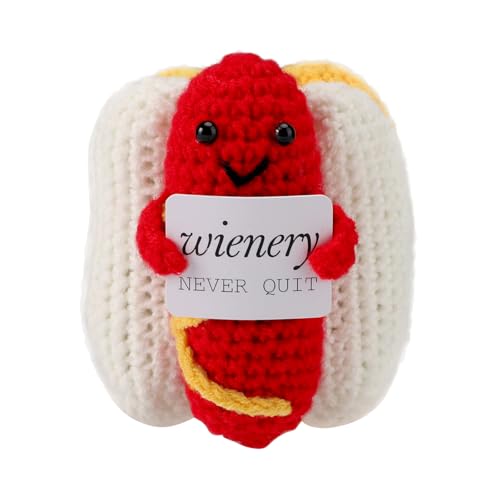 TOYMIS Emotionale Aufmunterungs-Hotdogs mit Positiven Karten, Emotionale Lustige Positive Hotdog-Plüschtiere Gestrickte Puppen die Aufmuntern Lustige Scherzgeschenke als Schreibtischzubehör TOYMIS Emotionale Aufmunterungs-Hotdogs mit Positiven Karten, Emotionale Lustige Positive Hotdog-Plüschtiere Gestrickte Puppen die Aufmuntern Lustige Scherzgeschenke als Schreibtischzubehör von TOYMIS