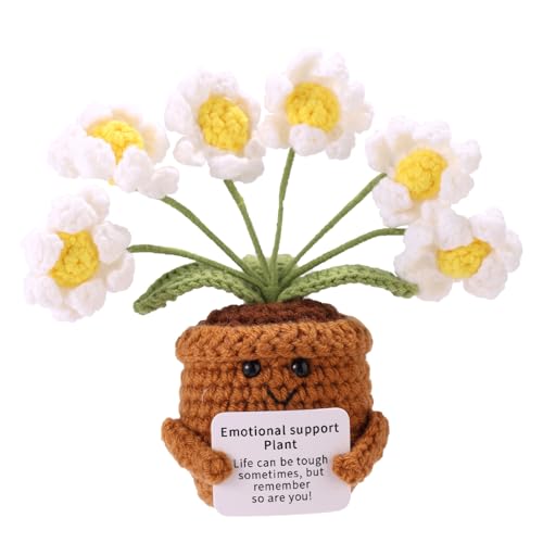 TOYMIS Gänseblümchen Häkeln, Handgefertigte Gestrickte Gänseblümchen mit Positiver Unterstützung Inspirierende Blumentopfpuppe Geeignet für Balkon Wohnzimmer Schlafzimmer Schreibtisch Dekor TOYMIS Gänseblümchen Häkeln, Handgefertigte Gestrickte Gänseblümchen mit Positiver Unterstützung Inspirierende Blumentopfpuppe Geeignet für Balkon Wohnzimmer Schlafzimmer Schreibtisch Dekor von TOYMIS