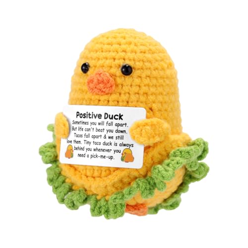 TOYMIS Gehäkelte Ente, Handgemachte Gestrickte Süße Inspirierende Ente Emotionale Puppe Unterstützendes Positives Tier mit Ermutigungskarte Positives Geschenk für Frauen Männer Familien Freunde TOYMIS Gehäkelte Ente, Handgemachte Gestrickte Süße Inspirierende Ente Emotionale Puppe Unterstützendes Positives Tier mit Ermutigungskarte Positives Geschenk für Frauen Männer Familien Freunde von TOYMIS