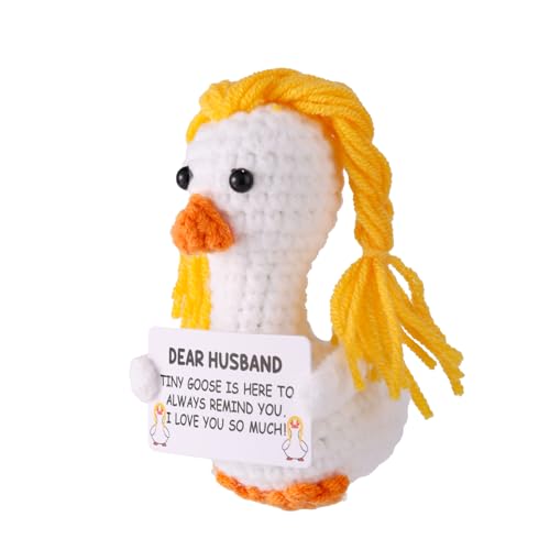 TOYMIS Gehäkelte Gänsepuppe, Weiche Positiv Gestrickte Weiße Gans und Ehemann-Papierkarte Gestrickte Positive Tiere Inspirierende Unterstützungsgeschenke für den Ehemann TOYMIS Gehäkelte Gänsepuppe, Weiche Positiv Gestrickte Weiße Gans und Ehemann-Papierkarte Gestrickte Positive Tiere Inspirierende Unterstützungsgeschenke für den Ehemann von TOYMIS
