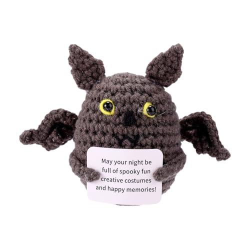 TOYMIS Gehäkelte Halloween-Fledermäuse, Süße Halloween-Fledermaus Gehäkelt mit Ermutigender Karte Unterstützungspuppe Anreiztiere Gehäkelt für Freunde und Familie TOYMIS Gehäkelte Halloween-Fledermäuse, Süße Halloween-Fledermaus Gehäkelt mit Ermutigender Karte Unterstützungspuppe Anreiztiere Gehäkelt für Freunde und Familie von TOYMIS