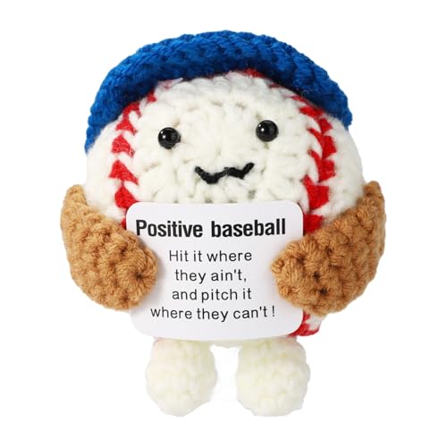 TOYMIS Gehäkelter Baseball, 9cm Häkelpuppe Positiver Baseball Gehäkelt Trägt Eine Blaue Mütze und Hält Eine Inspirierende Karte Süße Strickpuppe Inspirierendes Geschenk TOYMIS Gehäkelter Baseball, 9cm Häkelpuppe Positiver Baseball Gehäkelt Trägt Eine Blaue Mütze und Hält Eine Inspirierende Karte Süße Strickpuppe Inspirierendes Geschenk von TOYMIS