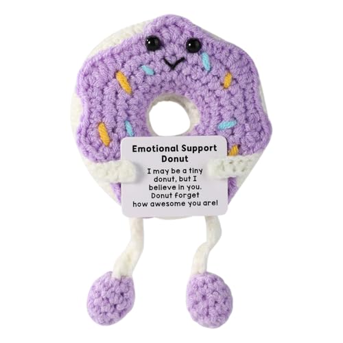 TOYMIS Gehäkelter Donut, Süße Lila Und Weiße Lange Beine Positive Donut Puppe mit Inspirierender Karte Handgemachte Positive Affirmation Häkelspielzeug Geschenk für Frauen und Männer TOYMIS Gehäkelter Donut, Süße Lila Und Weiße Lange Beine Positive Donut Puppe mit Inspirierender Karte Handgemachte Positive Affirmation Häkelspielzeug Geschenk für Frauen und Männer von TOYMIS