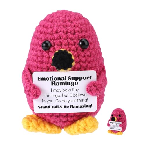 TOYMIS Gehäkelter Flamingo, Süßer Emotionaler Flamingo Kreative Positive Puppe Gehäkelt Sommerparty-Zubehör Positives Geschenk für Freunde Der Familie von TOYMIS
