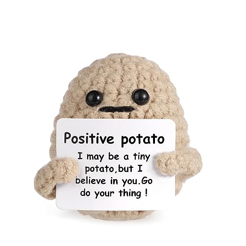 TOYMIS Lustige Positive Kartoffel, 5cm Positive Kartoffel Niedlich Kreativ Gestrickte Positive Kartoffel Interessant Wollkartoffelpuppe für Party Heimdekoration Geburtstagsermutigung (Khaki) von TOYMIS