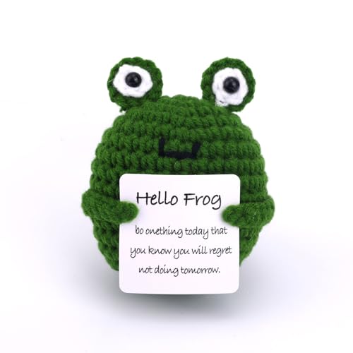 TOYMIS Lustiger Kleiner Positiver Frosch, Gestricktes Froschspielzeug Süße Gehäkelte Froschpuppe Emotionales Plüschgeschenk zur Positiven Unterstützung als Geburtstagsparty-Dekoration zur Ermutigung TOYMIS Lustiger Kleiner Positiver Frosch, Gestricktes Froschspielzeug Süße Gehäkelte Froschpuppe Emotionales Plüschgeschenk zur Positiven Unterstützung als Geburtstagsparty-Dekoration zur Ermutigung von TOYMIS
