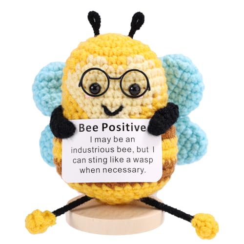 TOYMIS Positive Biene, Lustig Emotionale Bienenunterstützung Süße Mini-Häkelpuppe Dekoration Dankesgeschenk für Mama Oma Lehrer Kollegen Freunde Schwester Geburtstag Valentinstag TOYMIS Positive Biene, Lustig Emotionale Bienenunterstützung Süße Mini-Häkelpuppe Dekoration Dankesgeschenk für Mama Oma Lehrer Kollegen Freunde Schwester Geburtstag Valentinstag von TOYMIS