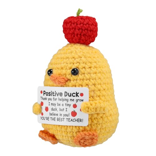 TOYMIS Positive Ente, Gehäkelt Ente mit Apfelverzierung Obenauf Emotionale Unterstützung Tierhäkeln für Motivierendes Geschenk Zuhause Büro Dekoration Lehrer-Wertschätzungswoche Geschenk TOYMIS Positive Ente, Gehäkelt Ente mit Apfelverzierung Obenauf Emotionale Unterstützung Tierhäkeln für Motivierendes Geschenk Zuhause Büro Dekoration Lehrer-Wertschätzungswoche Geschenk von TOYMIS