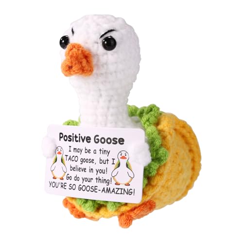 TOYMIS Positive Gans, 9cm Emotionale Unterstützung Gehäkelte Taco-Gans Gestrickte Puppe Süß Handgefertigt Positive Tiere Inspirierendes Geschenk zum Geburtstag zu Weihnachten als Party-Dekor TOYMIS Positive Gans, 9cm Emotionale Unterstützung Gehäkelte Taco-Gans Gestrickte Puppe Süß Handgefertigt Positive Tiere Inspirierendes Geschenk zum Geburtstag zu Weihnachten als Party-Dekor von TOYMIS