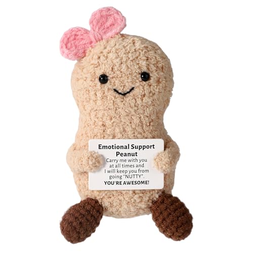 TOYMIS Positive Gehäkelte Erdnuss, Gestrickte Mini Erdnusspuppe mit Schleife und Inspirierender Karte für Freunde Lustiges Aufmunterungsdekor zum Geburtstags und Abschlussfeier TOYMIS Positive Gehäkelte Erdnuss, Gestrickte Mini Erdnusspuppe mit Schleife und Inspirierender Karte für Freunde Lustiges Aufmunterungsdekor zum Geburtstags und Abschlussfeier von TOYMIS