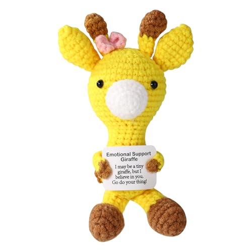 TOYMIS Positive Giraffenpuppe, Inspirierendes Häkeltier Fröhliche Giraffe Gestricktes Häkeltier mit Ermutigungskarte Handgefertigt Süße Erinnerung für Freunde und Familie TOYMIS Positive Giraffenpuppe, Inspirierendes Häkeltier Fröhliche Giraffe Gestricktes Häkeltier mit Ermutigungskarte Handgefertigt Süße Erinnerung für Freunde und Familie von TOYMIS