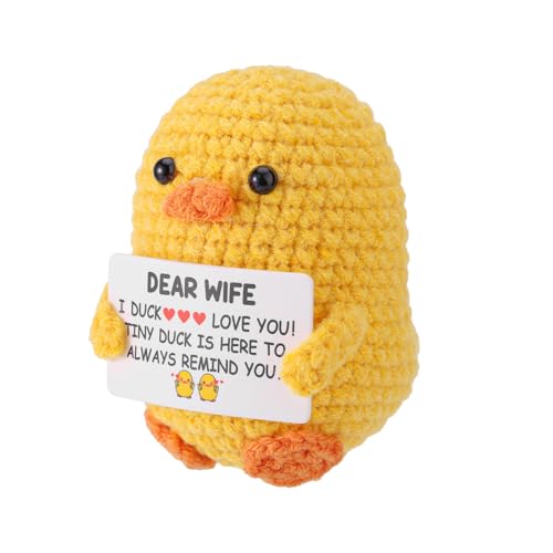 TOYMIS Positive Häkelente, 8cm Emotional Gestrickte Ente Unterstützungspuppe mit Inspirierender Karte Romantisches Geschenk für Gattin Frau TOYMIS Positive Häkelente, 8cm Emotional Gestrickte Ente Unterstützungspuppe mit Inspirierender Karte Romantisches Geschenk für Gattin Frau von TOYMIS