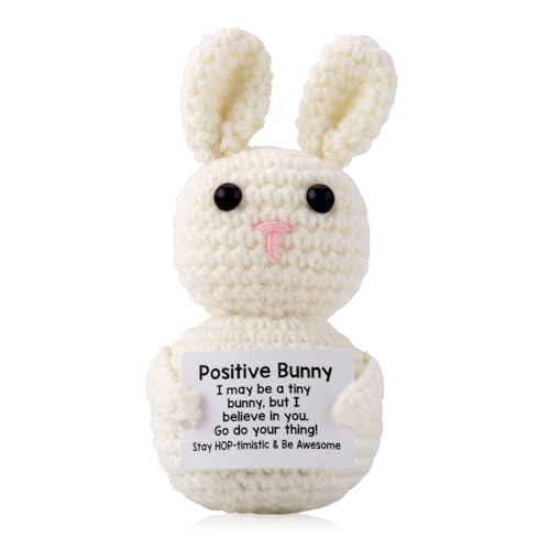 TOYMIS Positive Hase mit Positiver Energiekarte, Häkelhase Viel Glück Geschenke Kuscheltier Hase Motivationsgeschenke Positives Kaninchen Emotionale Unterstützung Tier für Freundin Frauen TOYMIS Positive Hase mit Positiver Energiekarte, Häkelhase Viel Glück Geschenke Kuscheltier Hase Motivationsgeschenke Positives Kaninchen Emotionale Unterstützung Tier für Freundin Frauen von TOYMIS