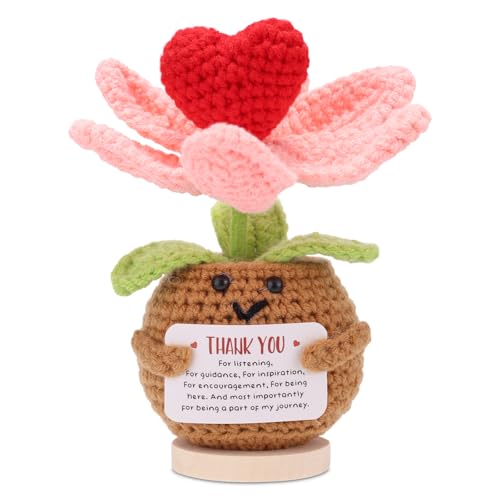 TOYMIS Positive Herzblume Gehäkelt, Süße Positive Tulpe mit Ermutigender Karte Anreizgeschenk für Freunde Familie Warme Emotionale Herzblume Ideale Schreibtischdekoration für Das Home Office TOYMIS Positive Herzblume Gehäkelt, Süße Positive Tulpe mit Ermutigender Karte Anreizgeschenk für Freunde Familie Warme Emotionale Herzblume Ideale Schreibtischdekoration für Das Home Office von TOYMIS