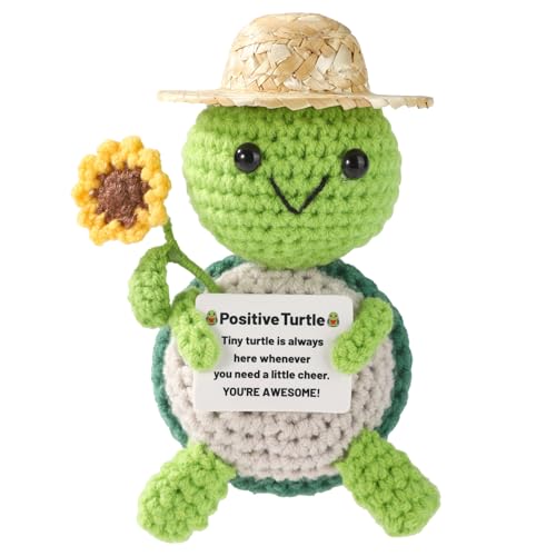 TOYMIS Positive Schildkröte, Süße Strohhut Sonnenblumen Häkelschildkröte mit Karte Positive Häkeltiere für Frauen und Männer Geburtstags Ermutigung TOYMIS Positive Schildkröte, Süße Strohhut Sonnenblumen Häkelschildkröte mit Karte Positive Häkeltiere für Frauen und Männer Geburtstags Ermutigung von TOYMIS
