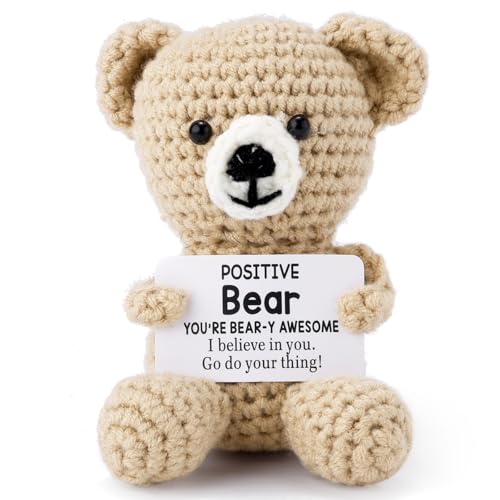 TOYMIS Positiver Bär, Mini-Häkelbärpuppe Gestricktes Bärenspielzeug Gehäkeltes Stofftier als Geburtstagsparty-Dekoration Ermutigungsgeschenk TOYMIS Positiver Bär, Mini-Häkelbärpuppe Gestricktes Bärenspielzeug Gehäkeltes Stofftier als Geburtstagsparty-Dekoration Ermutigungsgeschenk von TOYMIS