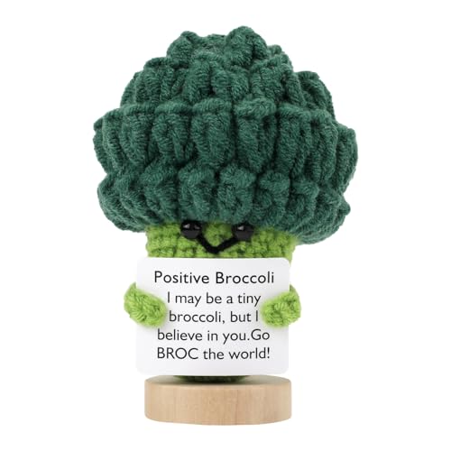 TOYMIS Positiver Brokkoli, Süße Grüne Positive Unterstützungspuppe mit Aufmunternder Karte gestricktes Positives Gemüse mit Einem Holzständer Positives Strickspielzeug für Familie Verwandte TOYMIS Positiver Brokkoli, Süße Grüne Positive Unterstützungspuppe mit Aufmunternder Karte gestricktes Positives Gemüse mit Einem Holzständer Positives Strickspielzeug für Familie Verwandte von TOYMIS