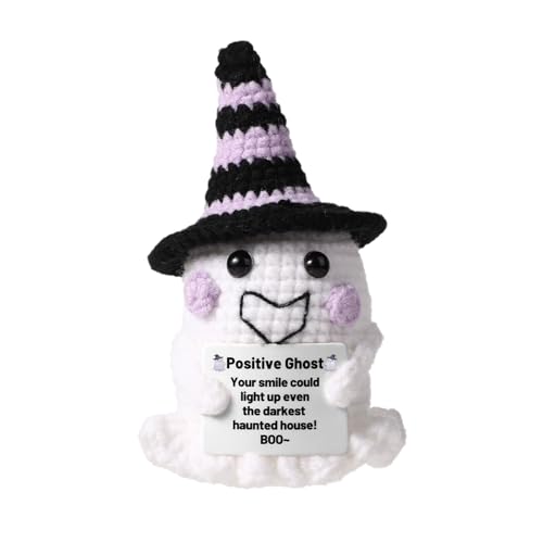 TOYMIS Positiver Geist mit Hexenhut, Gehäkelter Geist Halloween Geister Dekorationen Ermutigungsgeschenk Häkelpuppe Emotionale Unterstützung für Halloween Party Gastgeschenk Dekoration TOYMIS Positiver Geist mit Hexenhut, Gehäkelter Geist Halloween Geister Dekorationen Ermutigungsgeschenk Häkelpuppe Emotionale Unterstützung für Halloween Party Gastgeschenk Dekoration von TOYMIS
