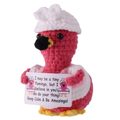 TOYMIS Positiver Häkeln Flamingo, Handgefertigter Gestrickter Bademantel Flamingo mit Inspirierender Karte für Freunde Frauen und Männer Inspirierende Geburtstag und Abschlussdekoration TOYMIS Positiver Häkeln Flamingo, Handgefertigter Gestrickter Bademantel Flamingo mit Inspirierender Karte für Freunde Frauen und Männer Inspirierende Geburtstag und Abschlussdekoration von TOYMIS