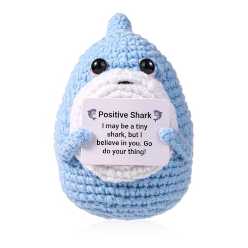 TOYMIS Positiver Hai, Gehäkelter Hai Positive Gestrickte Mini-Puppe Häkelpuppe Emotionale Unterstützung Emotionales Geschenk für Inspirierende Häkelgeschenke Partydekoration TOYMIS Positiver Hai, Gehäkelter Hai Positive Gestrickte Mini-Puppe Häkelpuppe Emotionale Unterstützung Emotionales Geschenk für Inspirierende Häkelgeschenke Partydekoration von TOYMIS