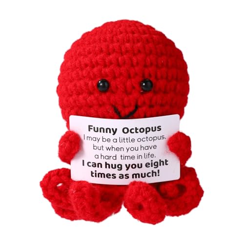 TOYMIS Positiver Oktopus, Lustige Häkeltiere Emotionaler Plüsch Positive Unterstützung Gestrickter Puppenoktopus Perfekte Aufmunterungsgeschenke und Dekorationen für Partygeschenke Homeoffice(Rot) TOYMIS Positiver Oktopus, Lustige Häkeltiere Emotionaler Plüsch Positive Unterstützung Gestrickter Puppenoktopus Perfekte Aufmunterungsgeschenke und Dekorationen für Partygeschenke Homeoffice(Rot) von TOYMIS