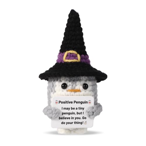 TOYMIS Positiver Pinguin, Gehäkelter Pinguin Gestricktes Stofftier Häkelpuppe Emotionale Unterstützung Positive Gestrickte Mini-Puppe Halloween-Party-Dekoration Ermutigungsgeschenk TOYMIS Positiver Pinguin, Gehäkelter Pinguin Gestricktes Stofftier Häkelpuppe Emotionale Unterstützung Positive Gestrickte Mini-Puppe Halloween-Party-Dekoration Ermutigungsgeschenk von TOYMIS