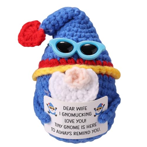 TOYMIS Positiver Wichtel, Liebevoll Handgefertigt Gestrickt Gehäkelte Wichtel mit Ermutigender Karte Häkel-Support-Buddies-Spielzeug als Souvenir zum Jahrestag der Ehefrau TOYMIS Positiver Wichtel, Liebevoll Handgefertigt Gestrickt Gehäkelte Wichtel mit Ermutigender Karte Häkel-Support-Buddies-Spielzeug als Souvenir zum Jahrestag der Ehefrau von TOYMIS