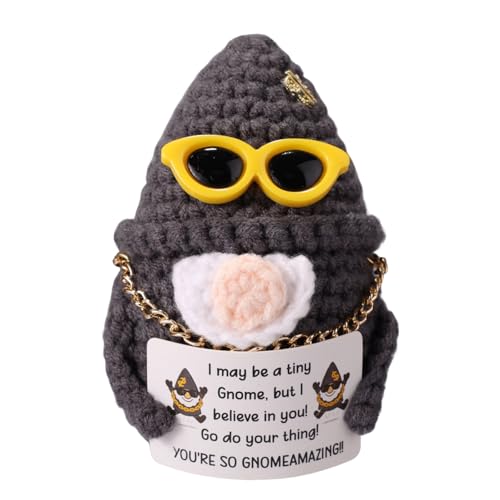 TOYMIS Positiver Wichtel Gehäkelte, Emotionale Unterstützung Gangster GNOME Häkeln mit Inspirierender Karte für Coole Weibliche Männliche Rapper-Kulturliebhaber Home-Office-Dekor TOYMIS Positiver Wichtel Gehäkelte, Emotionale Unterstützung Gangster GNOME Häkeln mit Inspirierender Karte für Coole Weibliche Männliche Rapper-Kulturliebhaber Home-Office-Dekor von TOYMIS