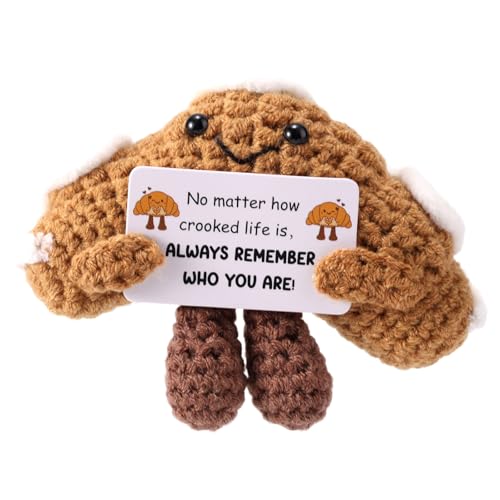 TOYMIS Positives Häkelcroissant, Inspirierendes Gestricktes Emotionales Brot mit Karte für Einen Süßen Schreibtisch Dekoration für Geburtstag und Weihnachten TOYMIS Positives Häkelcroissant, Inspirierendes Gestricktes Emotionales Brot mit Karte für Einen Süßen Schreibtisch Dekoration für Geburtstag und Weihnachten von TOYMIS