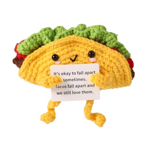 TOYMIS Taco zur Positiven Unterstützung, Gehäkelter Taco Positiver Taco Häkeln Puppen Geschenk zum Motivieren Positive Gestrickte Mini-Puppe als Aufmunterungsgeschenk Partydekoration TOYMIS Taco zur Positiven Unterstützung, Gehäkelter Taco Positiver Taco Häkeln Puppen Geschenk zum Motivieren Positive Gestrickte Mini-Puppe als Aufmunterungsgeschenk Partydekoration von TOYMIS