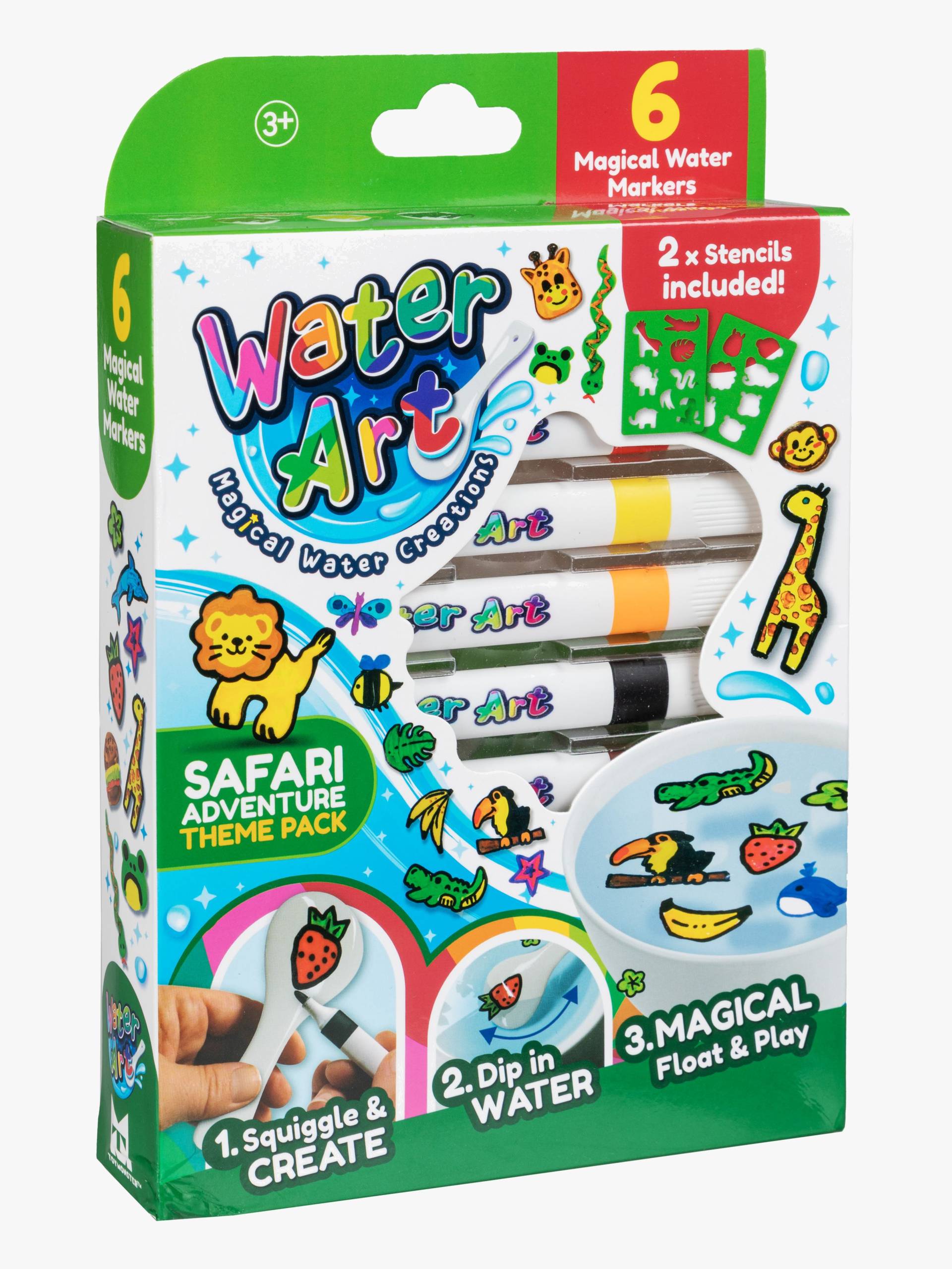 Water Art Wasserbasierte Filzstifte Safari 6 Teile von TOYMONSTER