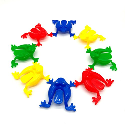 TOYMYTOY Froschspiel Springende Frösche Spielzeug für Kinder Kleinkinder 24 Stücke (zufällige Farbe) von TOYMYTOY
