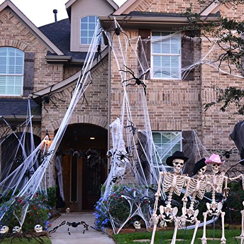 TOYMYTOY Halloween Spinnennetz Cobwebs White Halloween Spider Web Spukhaus Deko Spinnenspinnweben Dekoration Spinnen Weben mit Halloween Dekoration Innen Draussen von TOYMYTOY