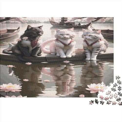 A Bunch of Cute Cats Puzzles 500 Teile Für Erwachsene, Impossible Cartoon Animation Style Puzzle, Geschicklichkeitsspiel Für Die Ganze Familie, Geschenk, Raumdekoration, 500pcs (52x38cm) von TOYOCC